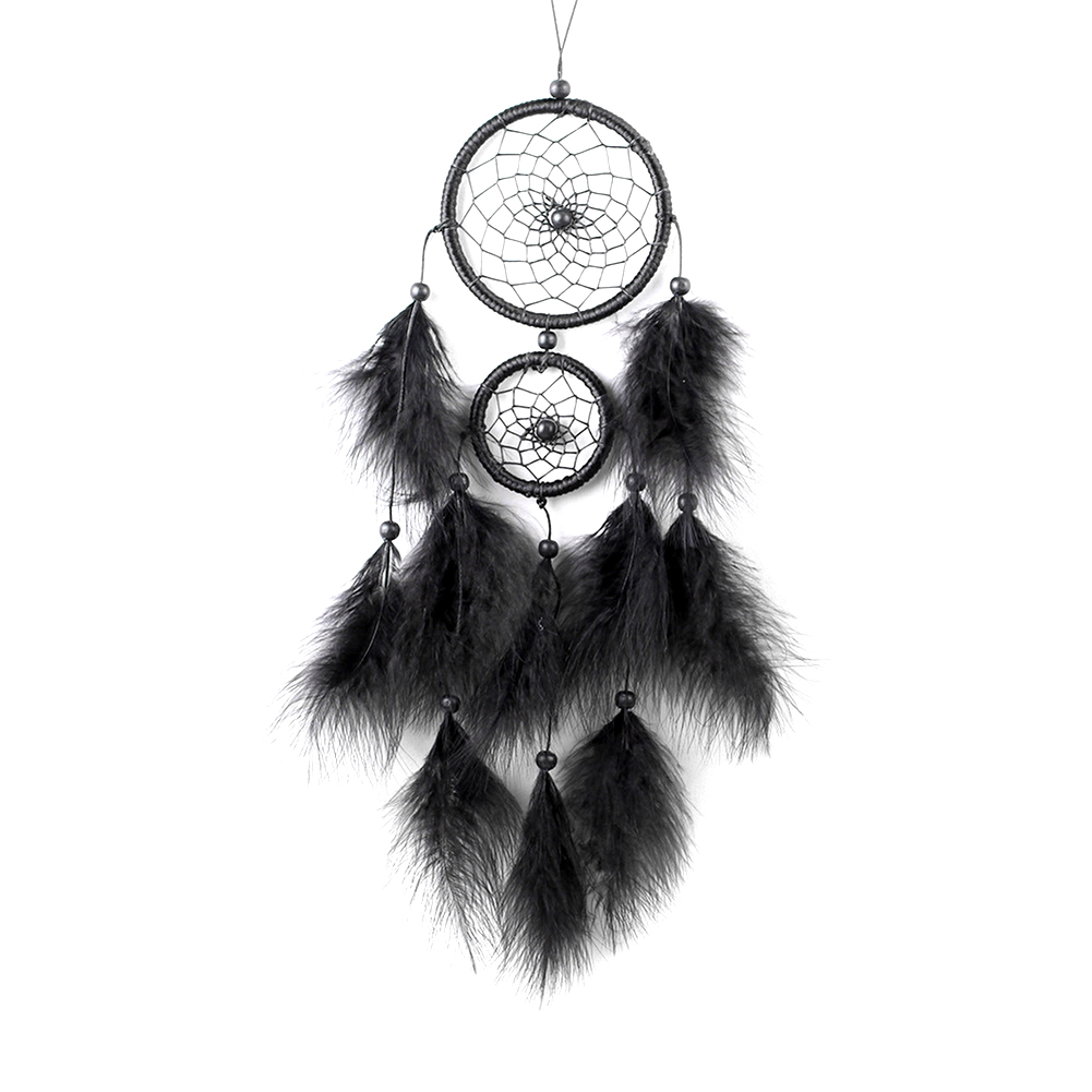 

Double Ring Dream Catcher Feather with Bead Dreamcatcher Wall Hanging Decor, 501 Original