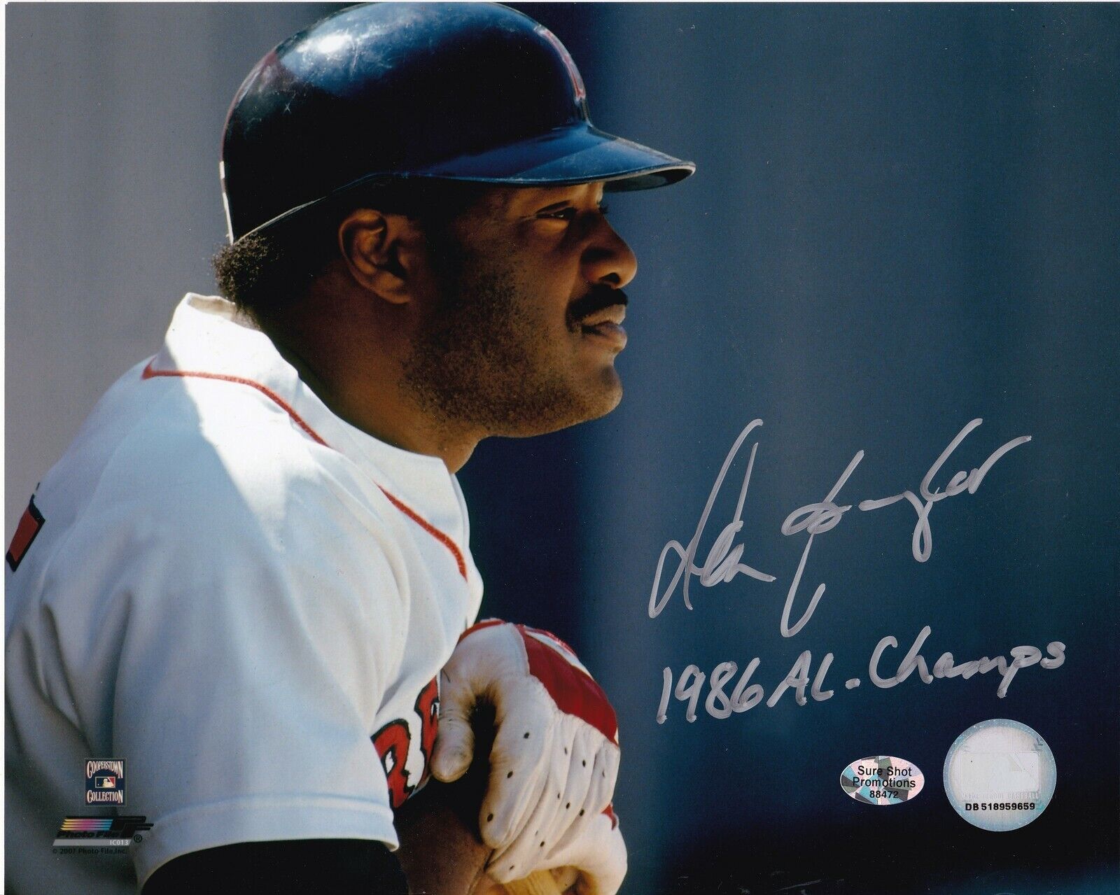 DON BAYLOR BOSTON RED SOX 1986 AL-CHAMPS ACTION SIGNED 8x10