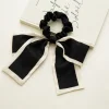 10PCS Black & White Bowknot Ribbon Hair Band Scrunchie