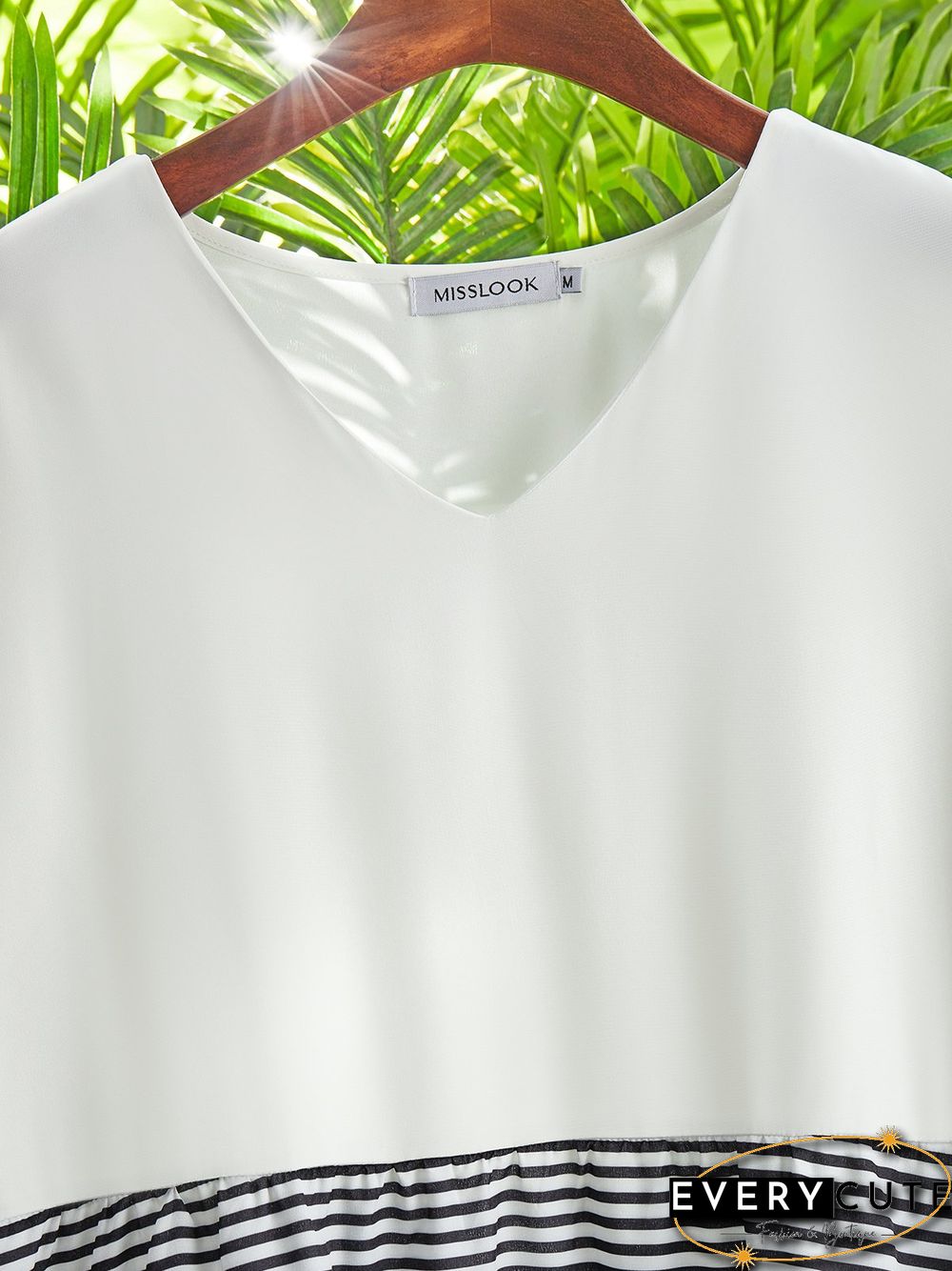 Neck Short Sleeve Cotton-Blend Weaving Dress