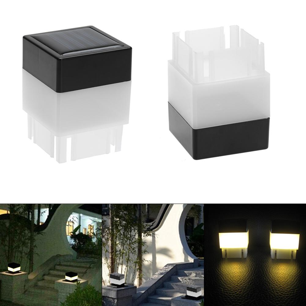 

4xSquare Waterproof LED Solar Light Fence Post Pool Garden Lamp Warm White, 501 Original