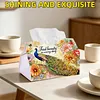 Bo&icirc;te de mouchoirs Peacocks Diamonds Painting 7,48x5,12 pouces Diamond Art Tissue Cover 5D Diamond Art Tissue pour cuisine, restaurant, bar, f&ecirc;tes de bureau