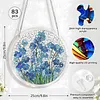 (18.5cm)DIY Acrylic Jigsaw Puzzle Window Hanging with Hanging Chain DIY Stained Glass Decoration Round Window Puzzle Decor for DIY Craft Project (Stained Glass Flower)