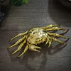 Handmade pure copper movable crab eight directions to bring wealth tea ceremony tea toy ornaments