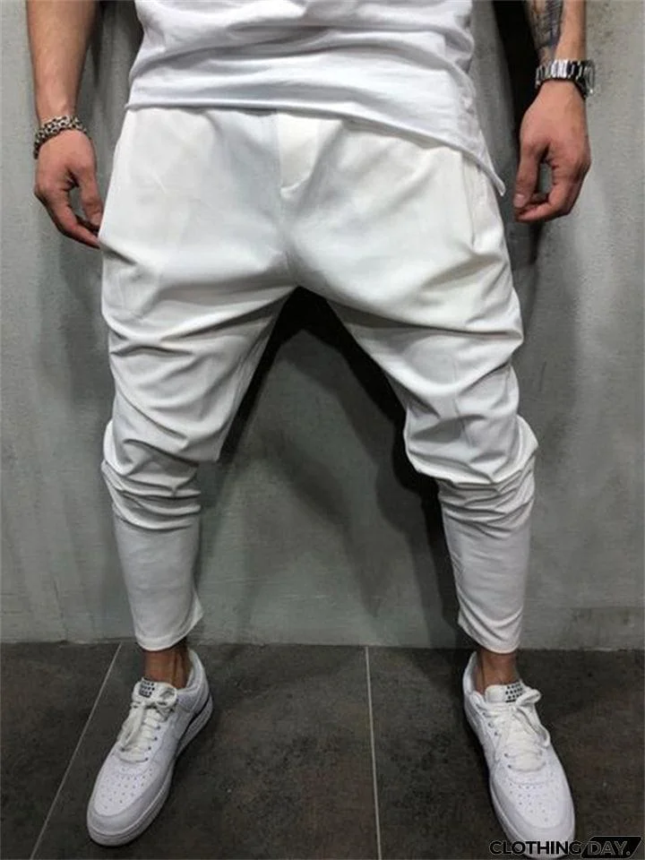 Sporty Casual Pure Color Men's Joggers Pants