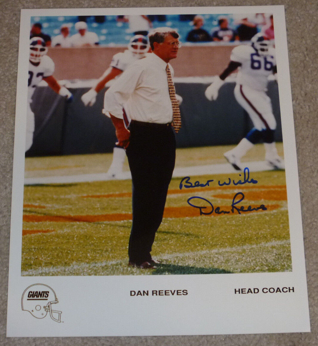 Dan Reeves Authentic Signed 8x10 NFL Football Photo Poster painting Autographed, NY Giants