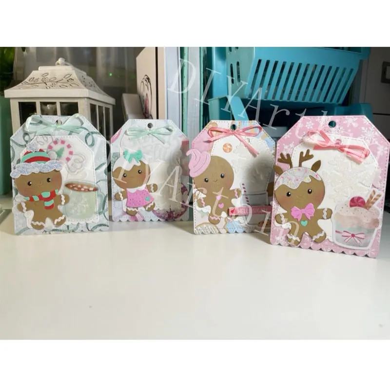 5pcs Gingerbread Cutting Dies Stencil Craft for DIY Christmas Scrapbooking Cut Dies Embossing Paper Birthday