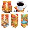 6Pcs/set Diamond Painting Wooden Forest Coaster Cup Cushion With Holder
