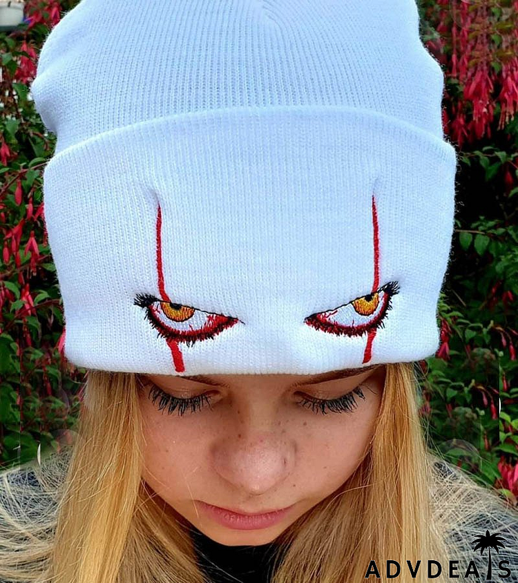 Penny Wise Scar Eyes Beanie Horror Clown Eyes Knit Hat