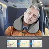 HOMIEE memory pillow neck pillow U-shaped pillow color box set gray (eye mask, storage bag, earplugs) (Light Grey)