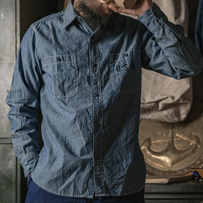 Replica USN Navy Chambray Work Shirt