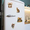 4PCS 2D/Flat Acrylic DIY Diamond Art Fridge Magnet Kit Bengal Cat Design DIY Art Fridge Magnet Refrigerator Sticker Magnetic Diamond Art Decor Refrigerator Mailbox Home Decoration DIY Crafts