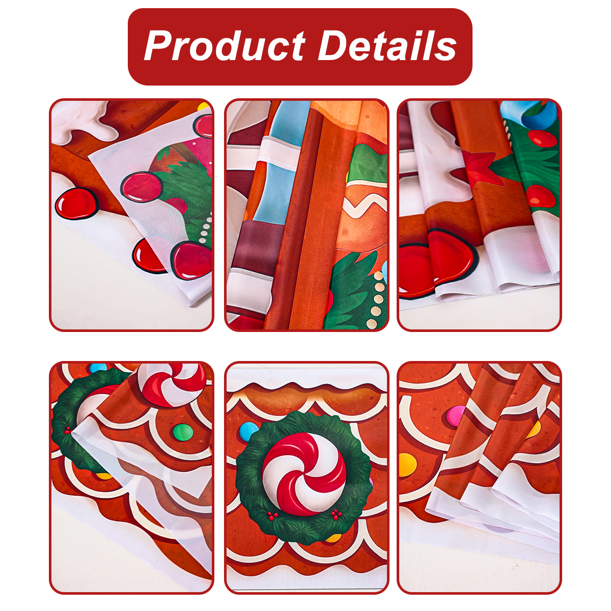Tegooe 3-Piece Gingerbread House Christmas Door Banner Set
