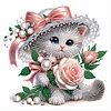 Diamond Painting-DIY Crystal Rhinestonet Flower Cat