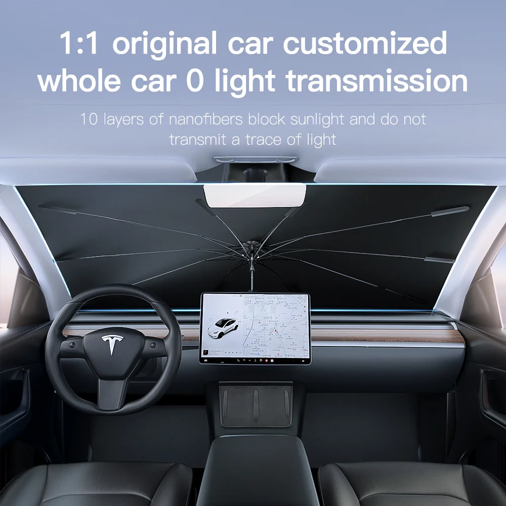 YONZEE Tesla Parasol Front Sunshade Awning For Tesla Model 3/Y