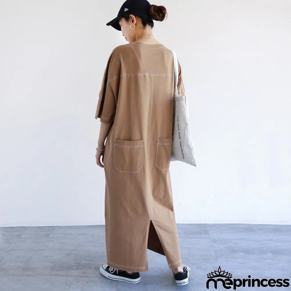 Parent-child Wear Girl Spring Summer Casual Loose Knitting Dress