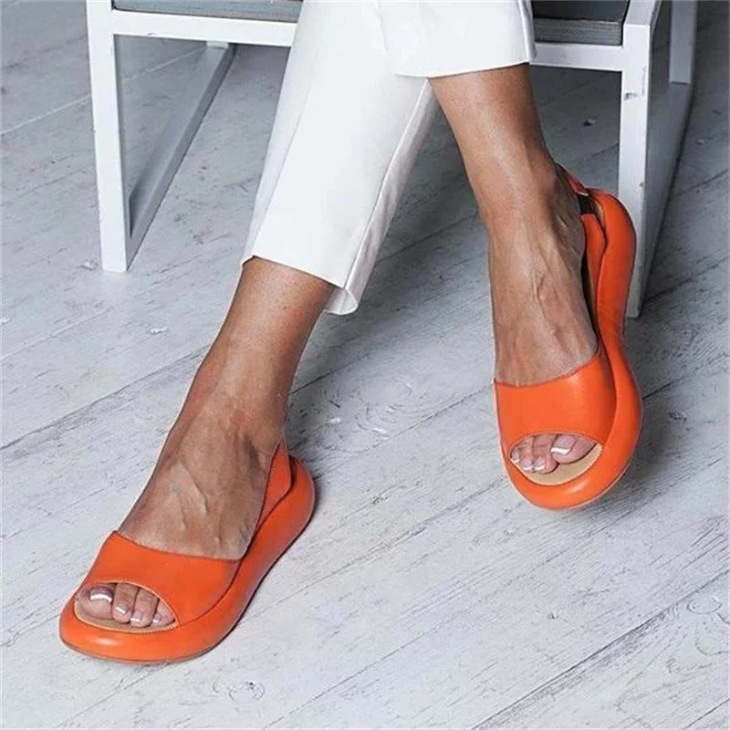 2020 Summer Women Sandals Fish Mouth Elegant  Ladies Shoes Slip On Solid  Female Single Shoes Casual Soft Office Flats