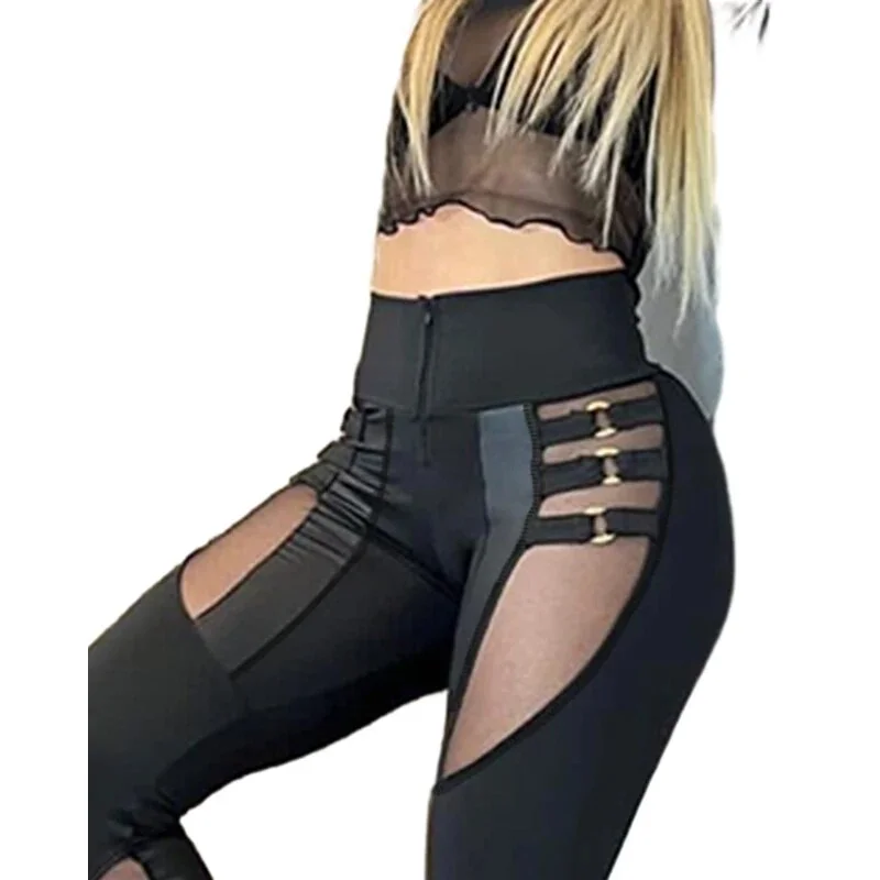 Brownm Women Solid Tight High Waist Slim Fit Sheath Long Pants Autumn Spliced Package Hip Trousers Sexy 2023 Regular Casual Ladies