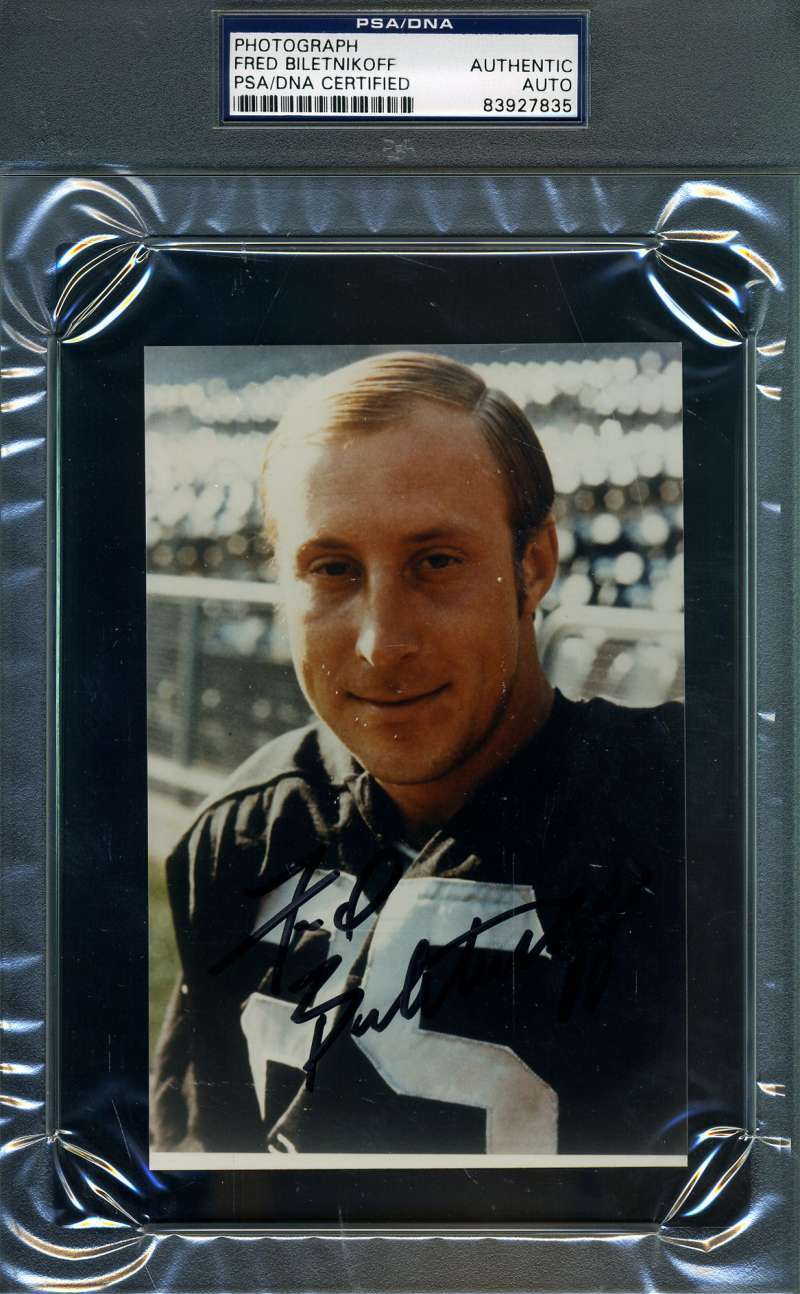 Fred Biletnikoff Psa/dna Hand Signed Photo Poster painting Authentic Autograph