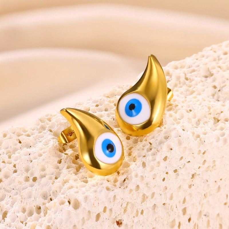 1 Pair Classical Exaggerated Funny Devil’s Eye Water Droplets 304 Stainless Steel Stainless Steel Earrings