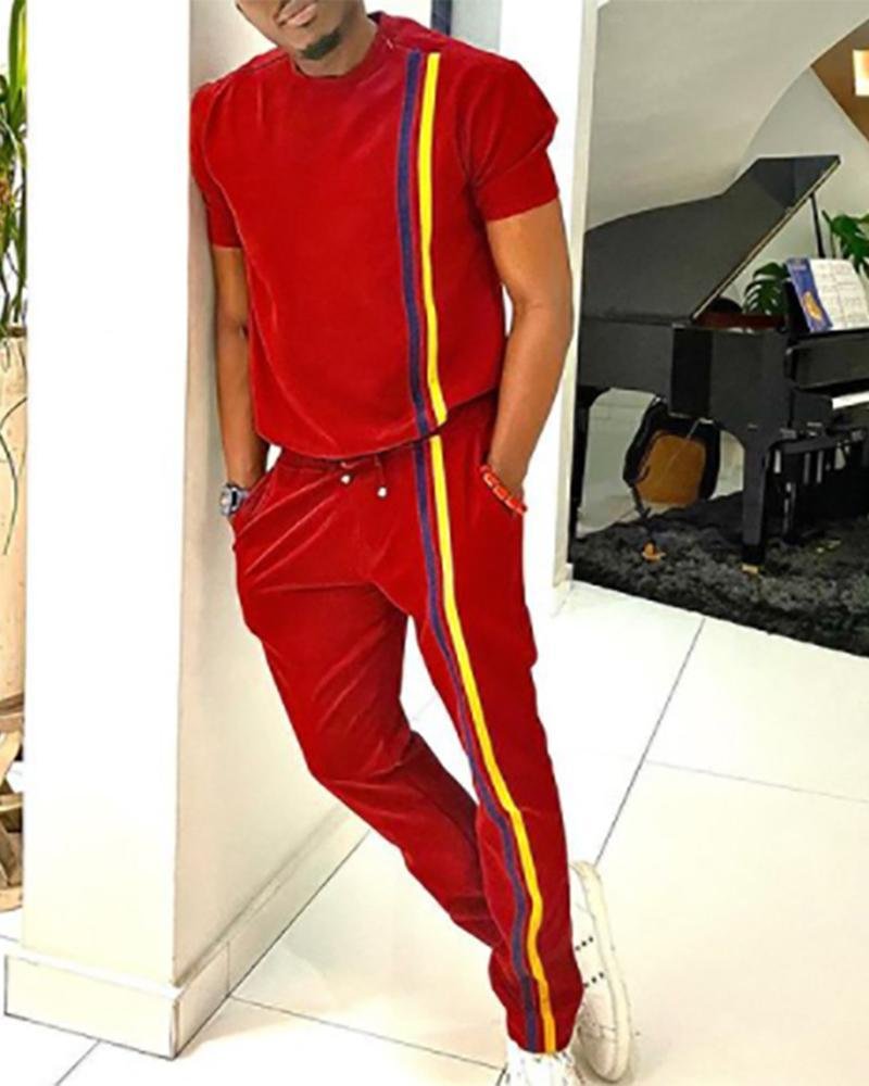 Men's Short-sleeved Loose-fitting Trousers T-shirt Sports Suit