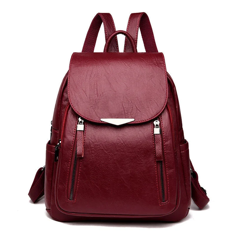 Women's Backpack 2022 Travel Large Backpack PU Leather Handbag  Schoolbag For Girls Women's bag Female Shoulder Back mochila