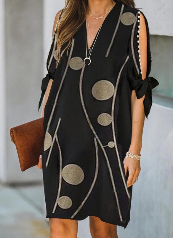 Cotton V Neck Short Sleeve Dresses