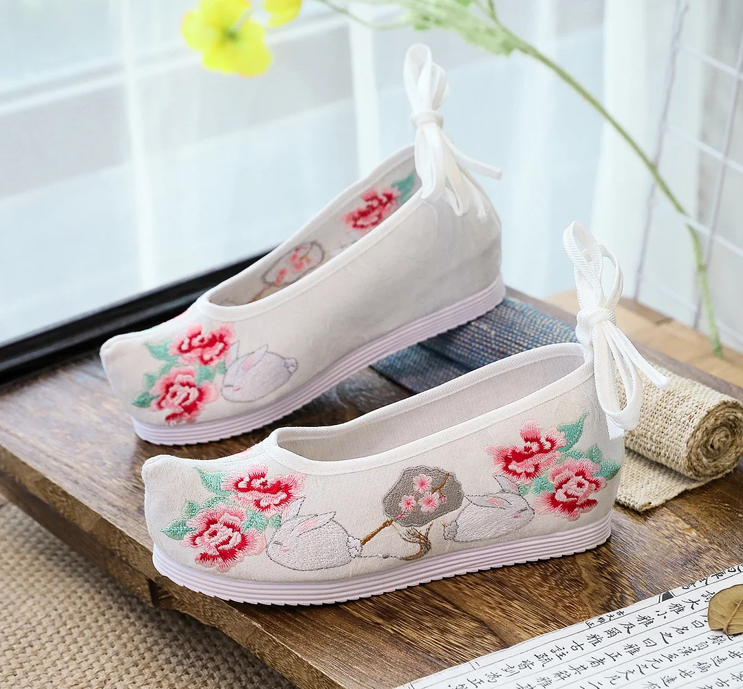 Colourp Colourp Shoes Hanfu Shoes Ancient Style Female Embroidered Cloth Shoes Inside The Raised Head Ancient Costume Shoes Cloth Shoes Students