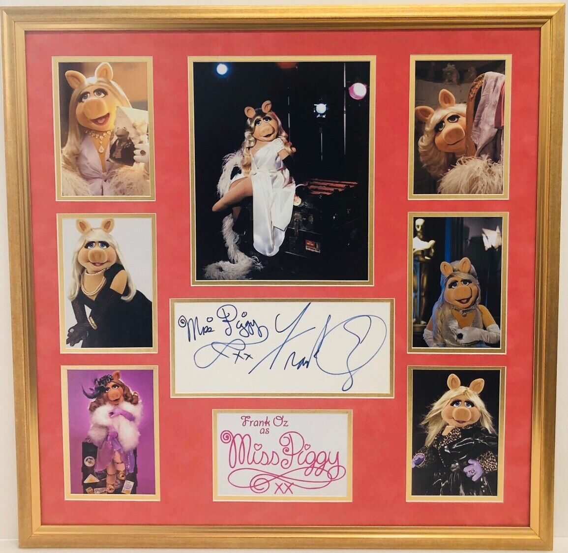 Frank Oz Miss Piggy signed Autographed Framed Photo Poster painting Double Matte Framed 24x24