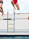 4 Step Boat Rope Ladder Folding Marine Rope Ladder Portable Rope Boarding Ladder