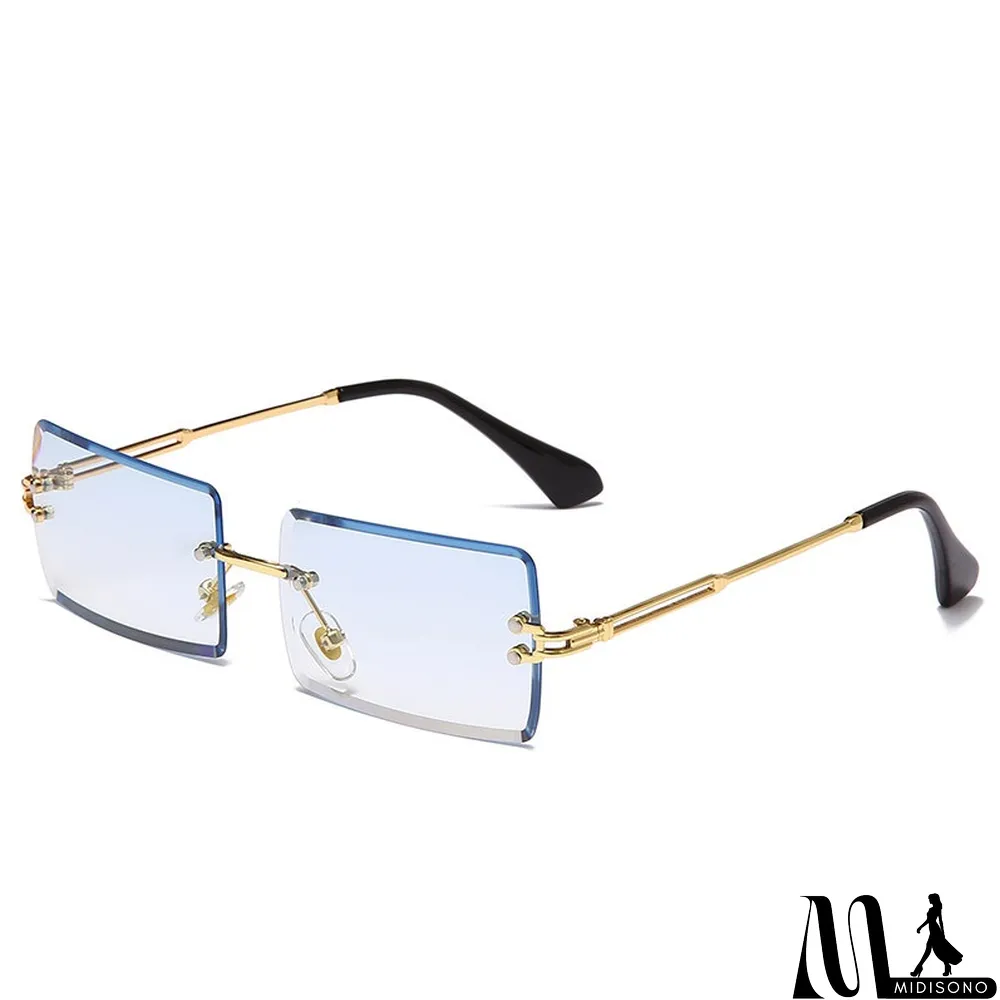MidiSono - Women Rimless Metal Square Sunglasses