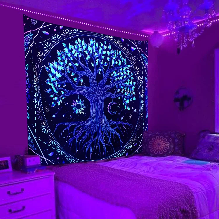 Tree of life - Black Light Tapestry