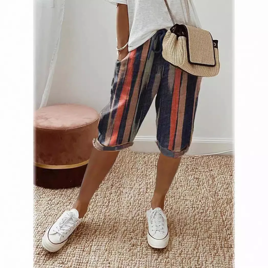 Nigikala Nigikala Women's Cotton Bag Loose Slacks Women's Trousers Five-Point Trousers