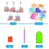 6Pcs DIY Diamond Painting Pink Car Keychain