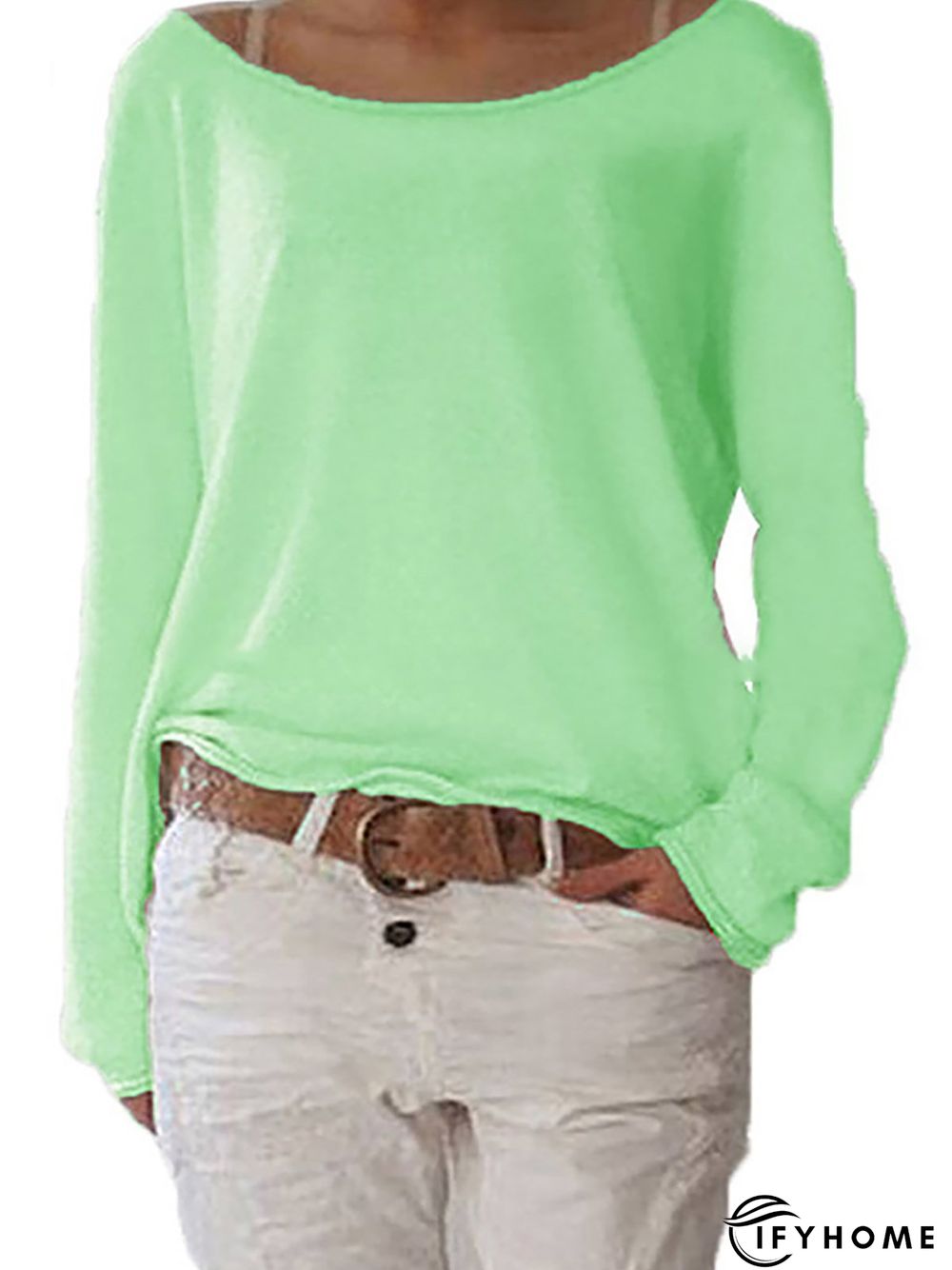 Long Sleeve Crew Neck Cotton T-shirt | IFYHOME