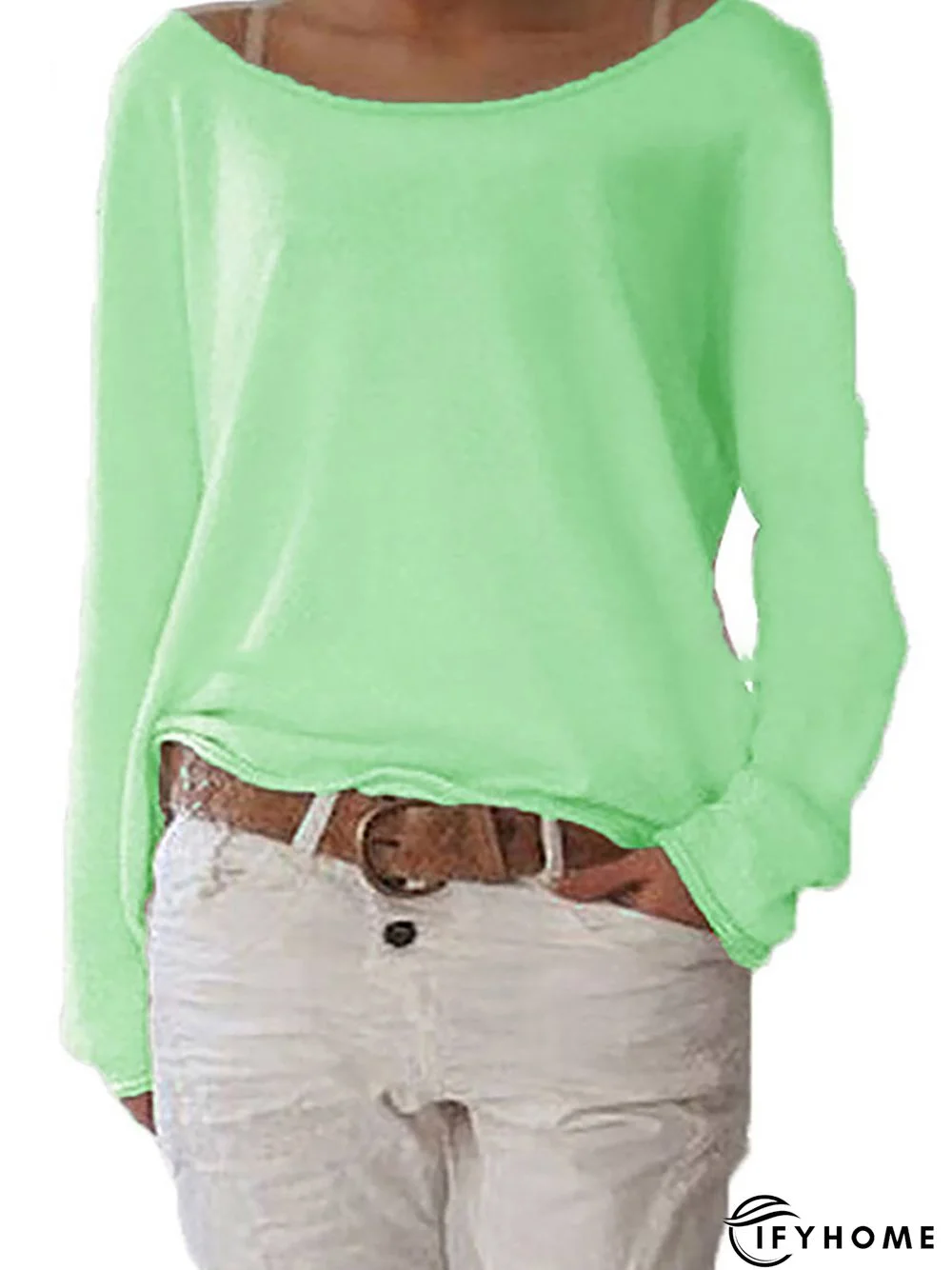 Long Sleeve Crew Neck Cotton T-shirt | IFYHOME