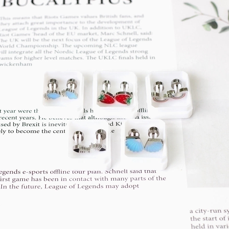 Minimalist Flower Stainless Steel Ear Studs 1 Pair