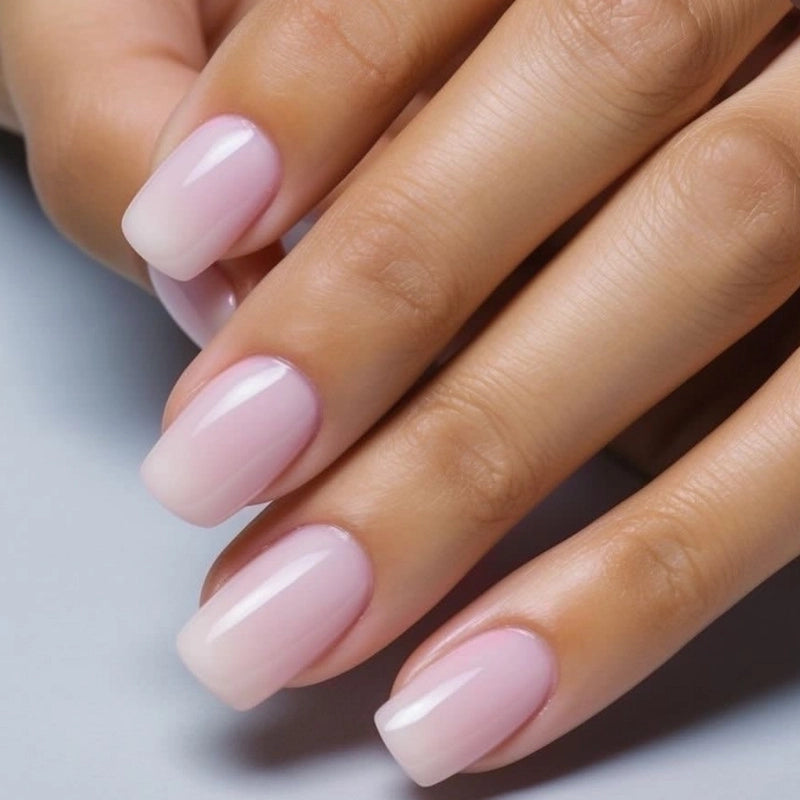 French Style Minimalist Solid Color Plastic Nail Patches 1 Set