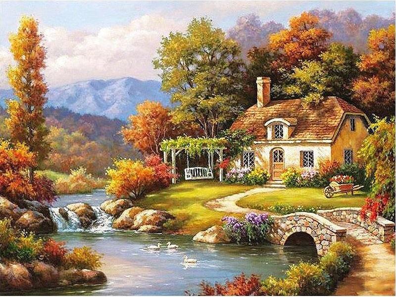 

Autumn farm – Paint By Numbers - 40*50CM, 501 Original