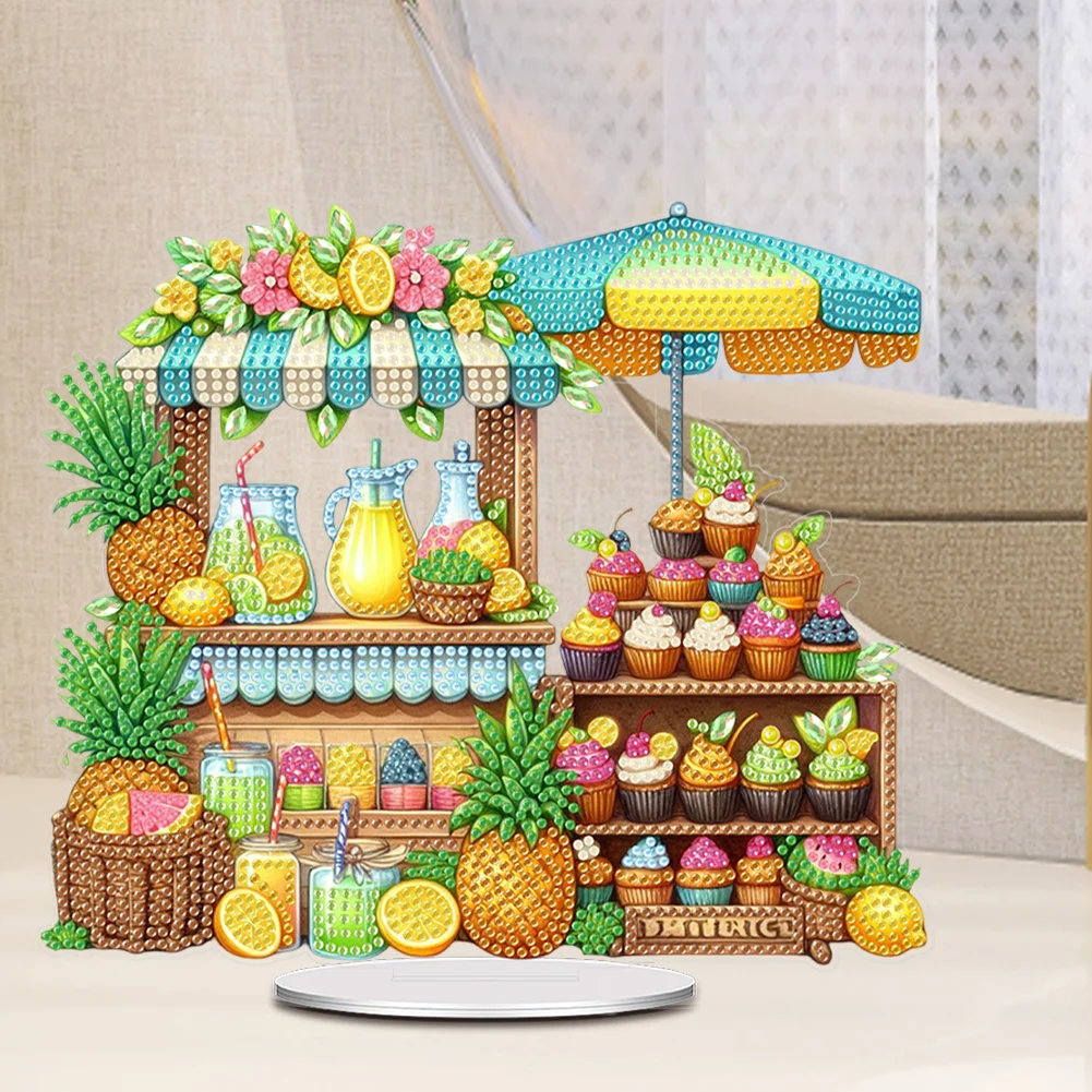 DIY Drink Stall Table Top Diamond Painting Acrylic Ornament Kits Home Decor