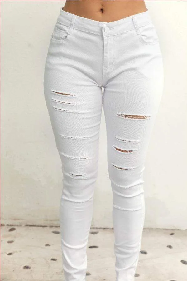 Stylish Broken Holes Jeans