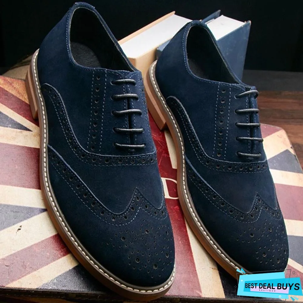Men's Business Classic Suede Brogue Shoes