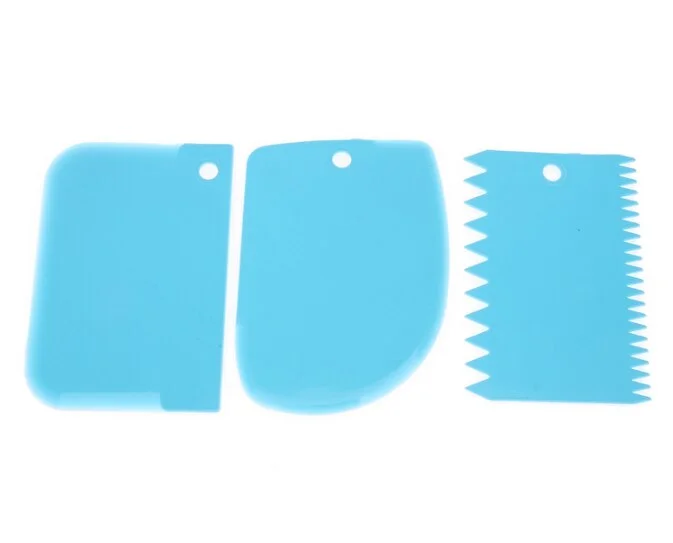 2020 New 3pcs/set Plastic Dough Fondant  Cake Decorating Baking Tool Pastry Tools Smooth Jagged Edge Spatulas Cutters