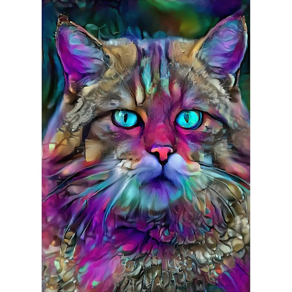 Blue Cat - Full Round - Diamond Painting(30*40cm)