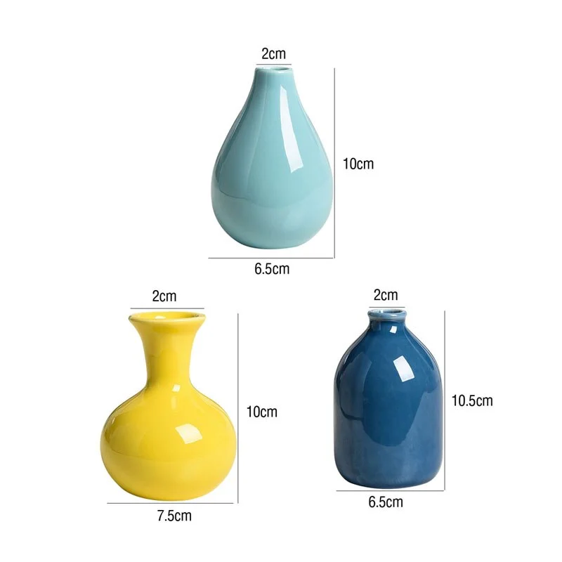Ceramic Vase Mini Ornaments Simple Nordic Style Living Room Flower Arrangement Floral Bedroom Dried Flower Decorations