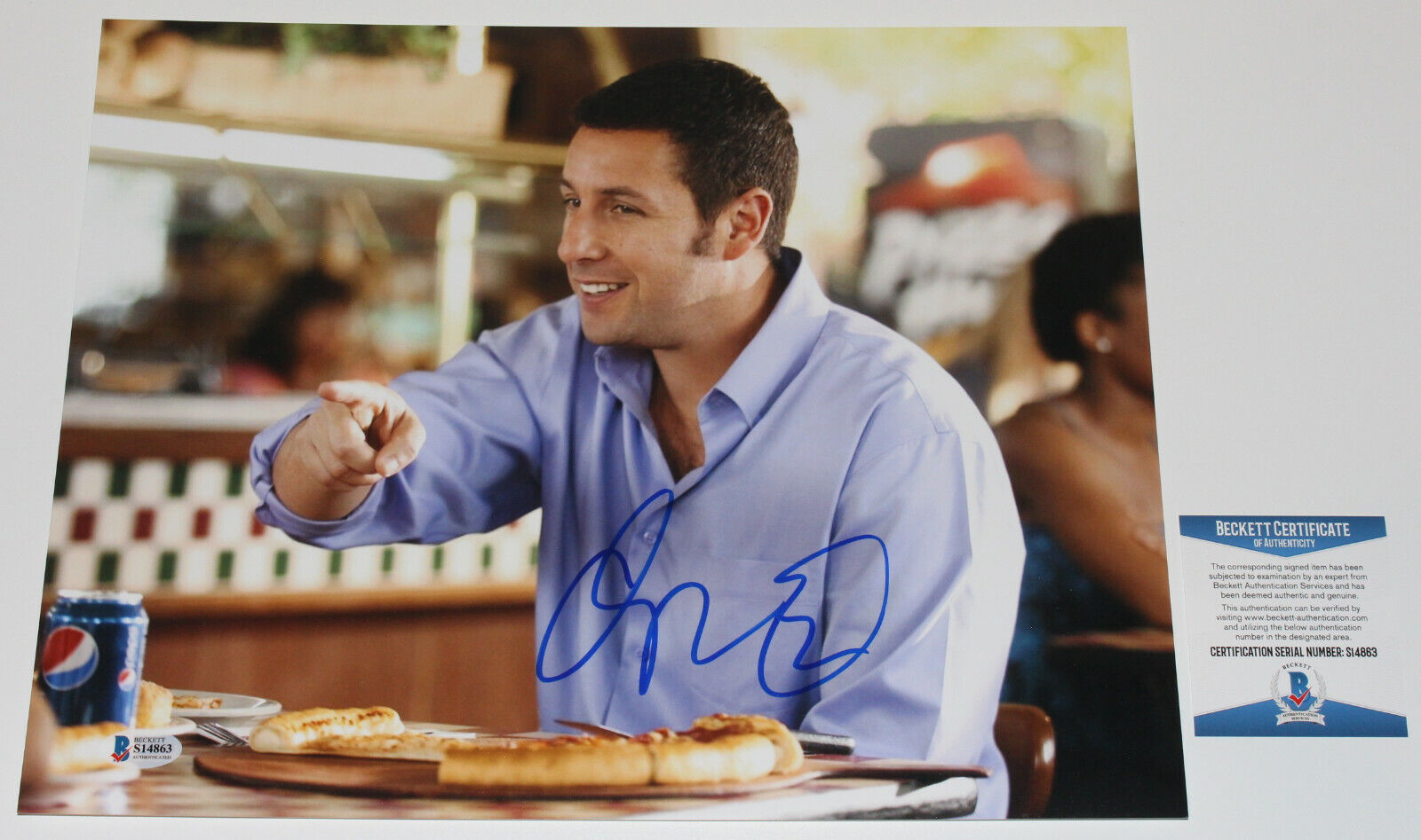 ADAM SANDLER SIGNED JUST GO WITH IT 11X14 Photo Poster painting JACK AND JILL BECKETT COA BAS