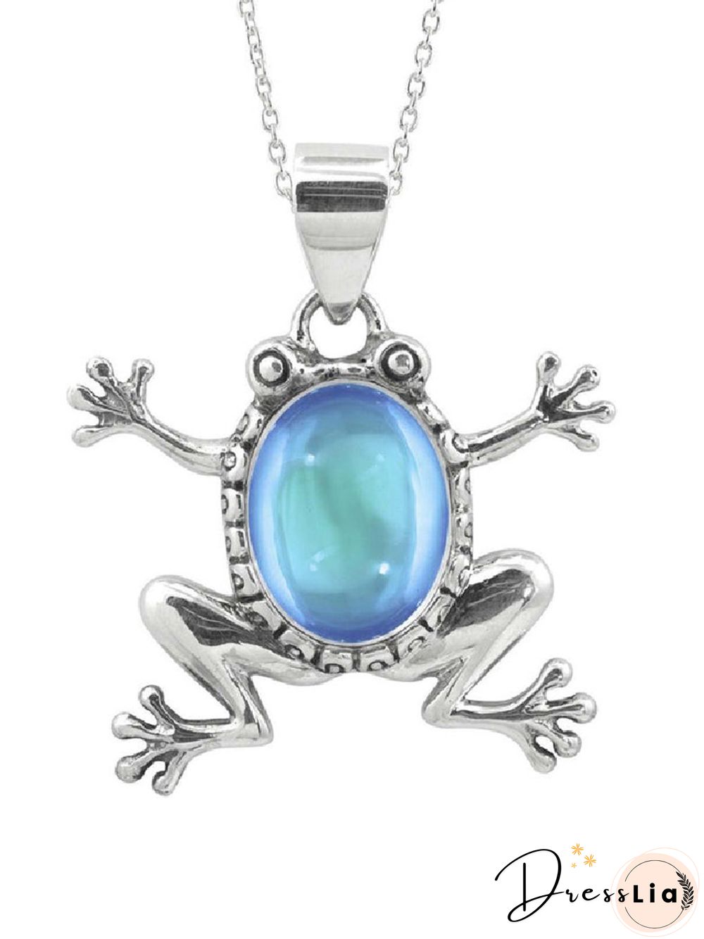 Ethnic Frog Moonstone Necklace Fun Sweater Chain