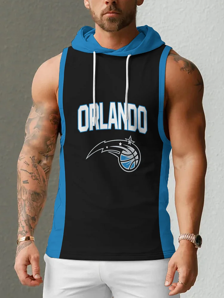 Orlando Magic  Men's Casual Comfy Sleeveless Hooded Tank Top