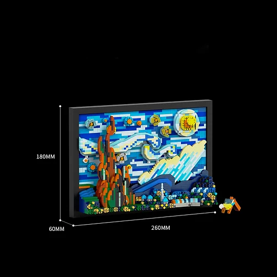 1731PCS Starry Night Famous Van Gogh Painting Micro Particle