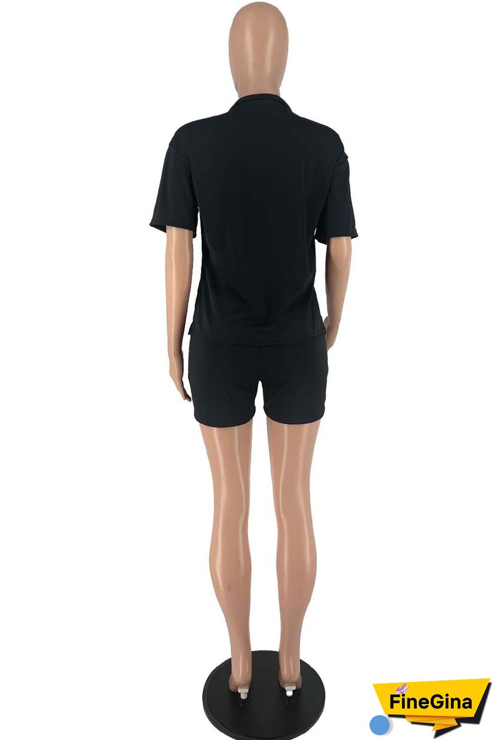 Red Casual Letter Print Basic O Neck Short Sleeve Two Pieces